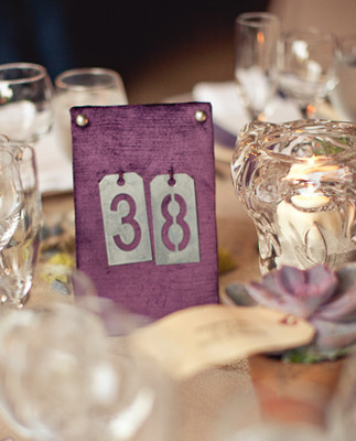 Rustic purple table numbers