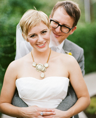 Vera Wang bridal dress close up