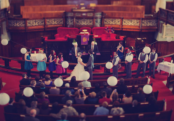 Indoor church ceremony decor