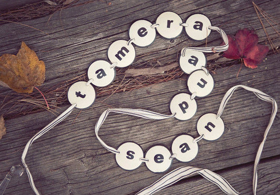 Vintage letter tile garland