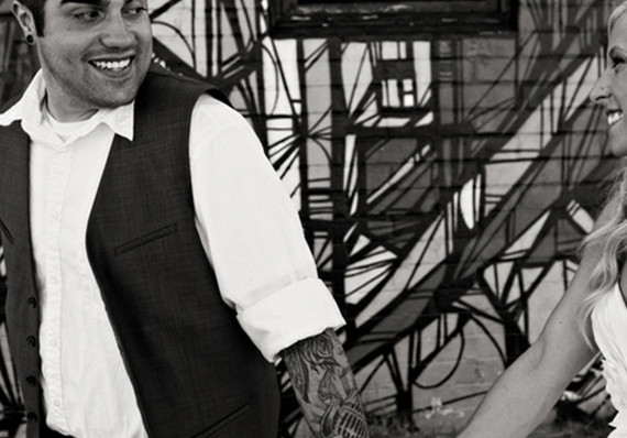 Black and white arizona groom portrait