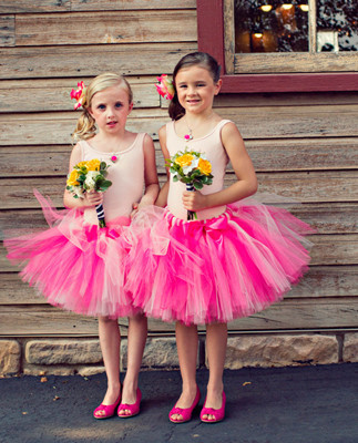 Pink ballerina flower girls