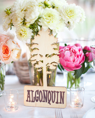 Wood carved table names