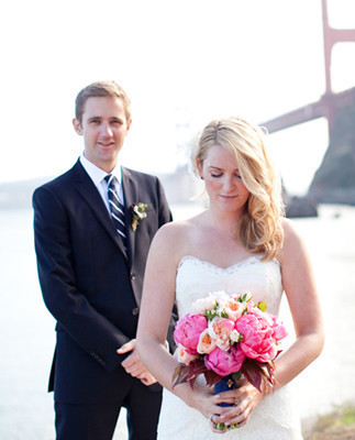 Classy groom and bride portrait