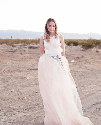 Handmade blush dress by Chantelle detail