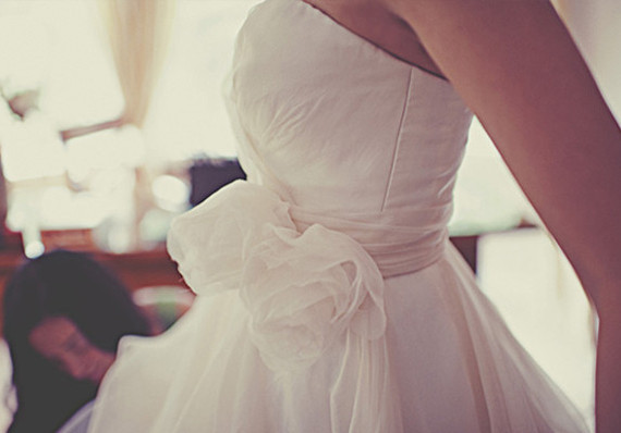 Watters silk floral attachment detail