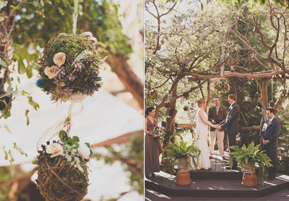 Moss covered altar decor