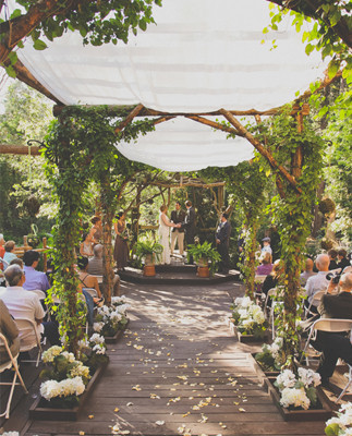Tented and ivy covered altar