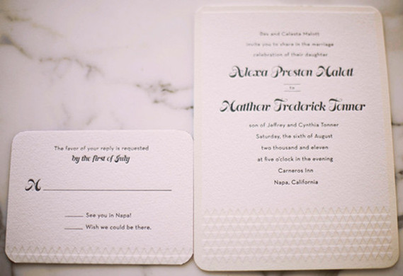 Simple white wedding invite