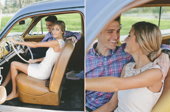 Vintage car engagement shoots