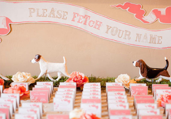 Dog themed escort cards