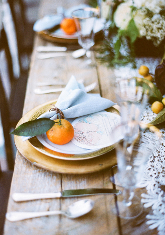 Orange and Gold place setting