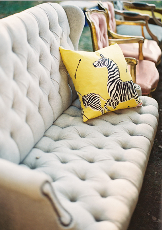 Button-Tufted Vintage Couch