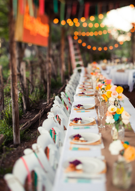 Colorful Rustic Table Setting