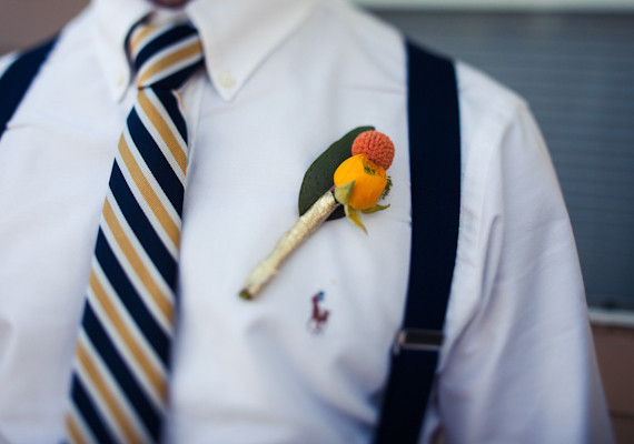 Striped Tie and Suspenders