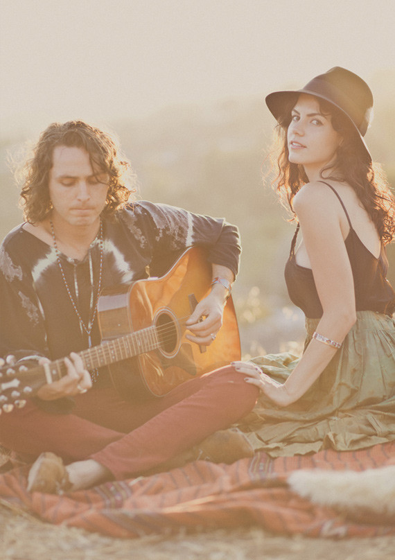 Bohemian Guitar Engagement Portrait