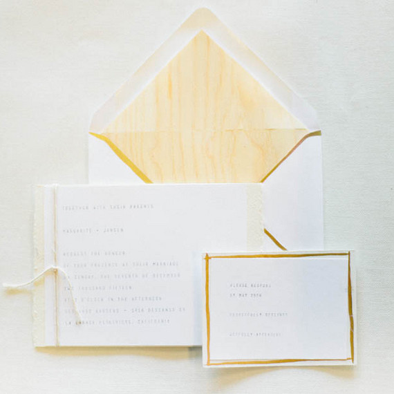 Gold Border Typewritten Invitations