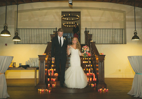 Votive-Lined Staircase