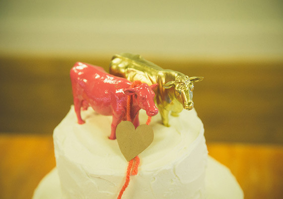 Gold and Pink Animal Cake Toppers