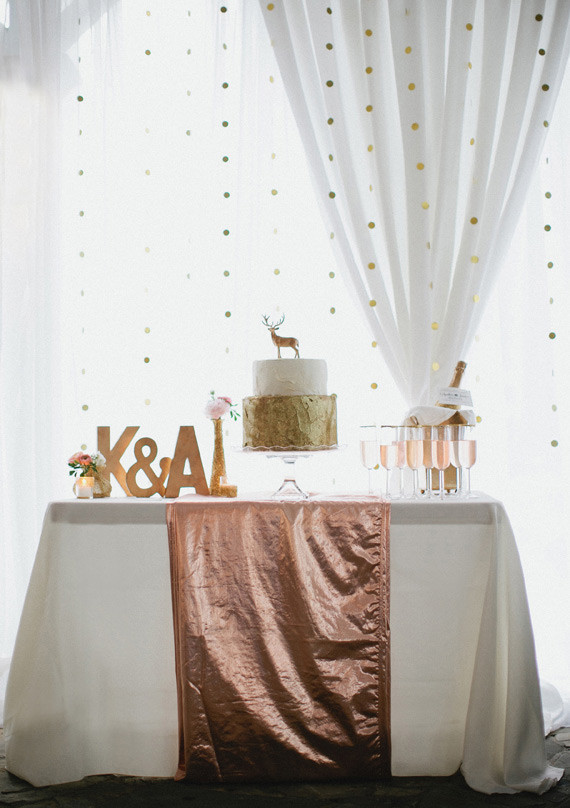 Rose Gold Metallic Cake Table