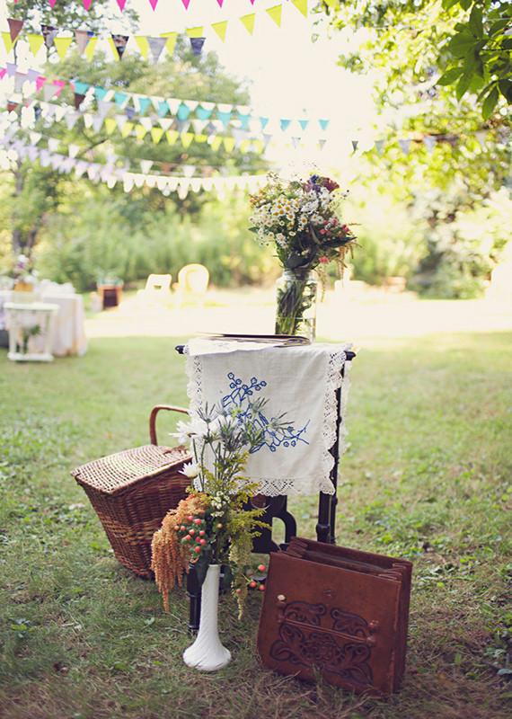 Rustic Backyard Ceremony Decor