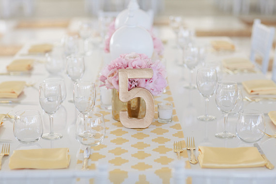 Modern Gold Block Table Numbers