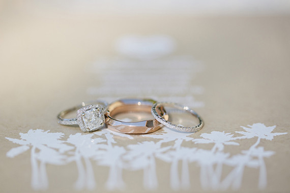 Rose Gold and Cushion Cut Diamond Bands