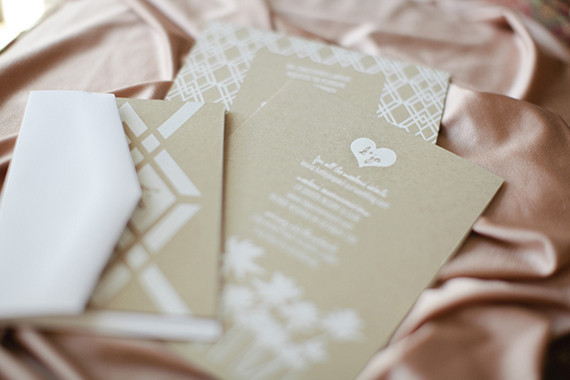 Modern Kraft and White Invitations