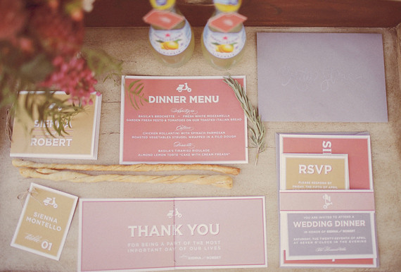 Salmon, Saffron, and Coral Invitation Suite
