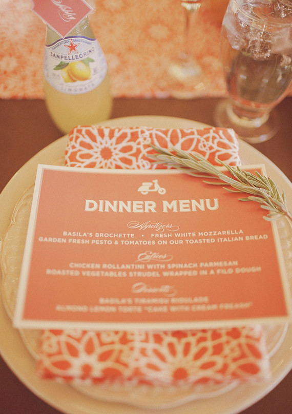 Mediterranean Orange Floral Place Setting