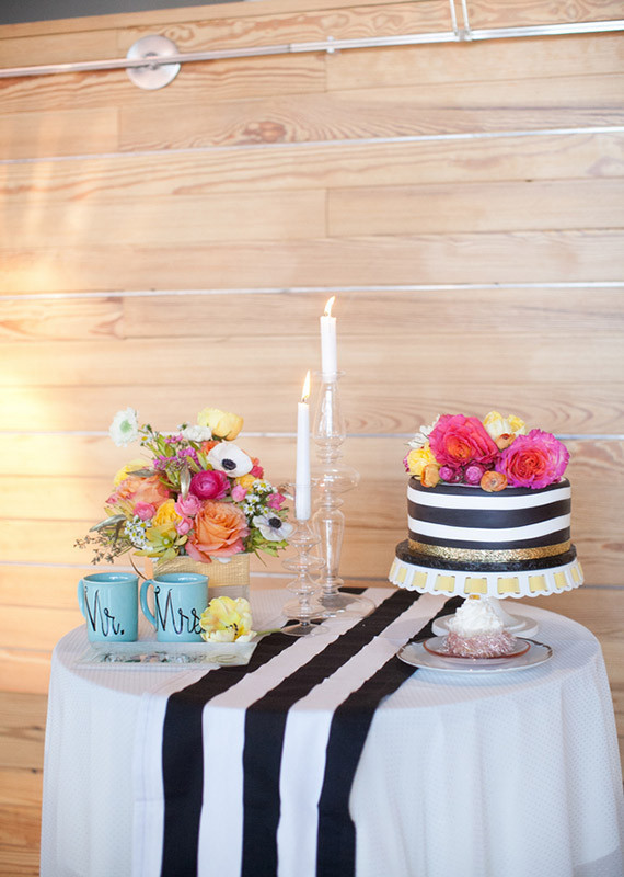 Bold Stripe Wedding Cake Table