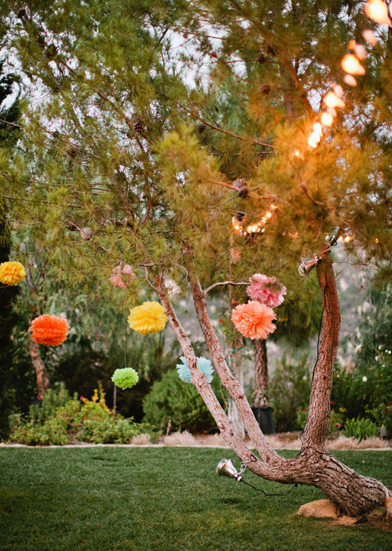 Mixed Colored Pom Pom Tree