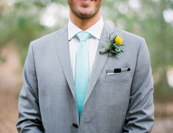 J. Lindeberg Gray Suit with Aqua Tie