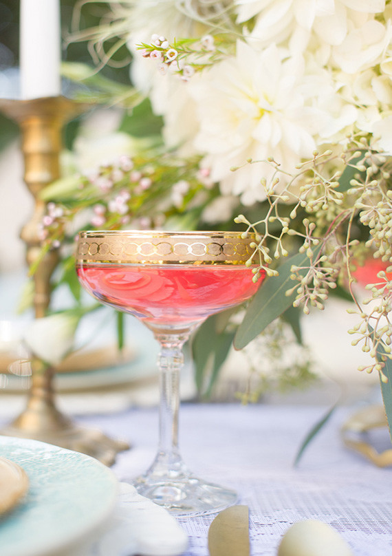 Latin Inspired Gold Rimmed Glass