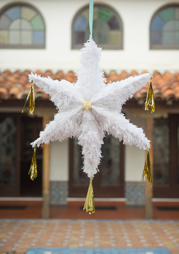 White and Gold Star Pinata