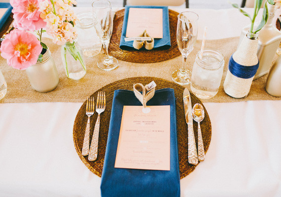 Navy and Pink Classic Place Setting