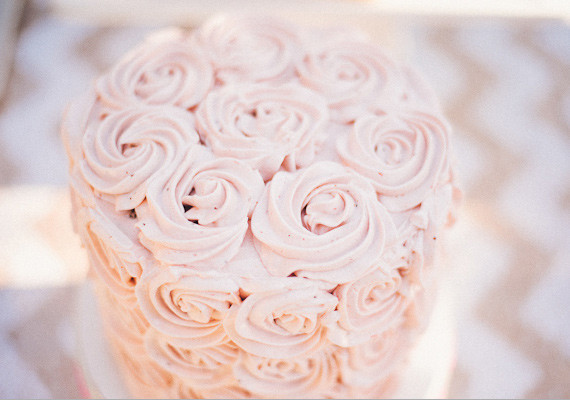 Pink Rose Covered Cake