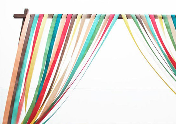 DIY Wood Arch with Colorful Ribbon
