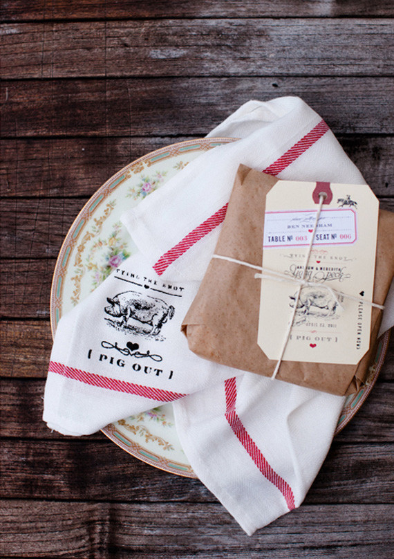 Screen Printed Tea Towel and Favors