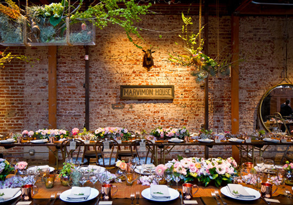 re-salvaged rustic tables