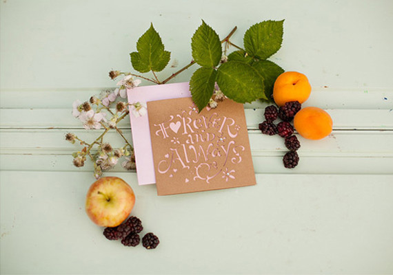 Cut-out rustic invitation