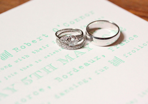 Mint Invitation and Rings