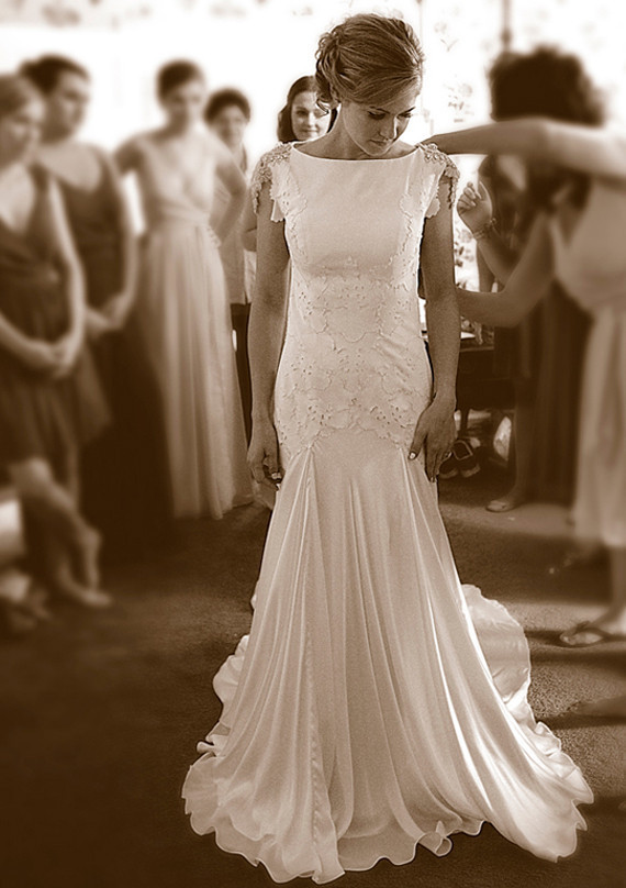 Carol Hannah Beaded Eyelet Wedding Dress