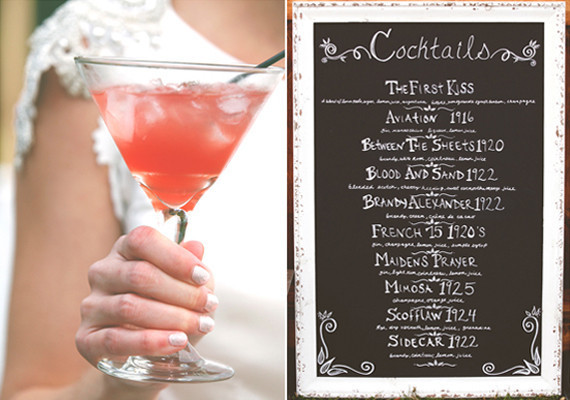 1920's cocktail menu