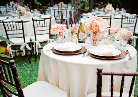Peach and Pink Sweetheart Table