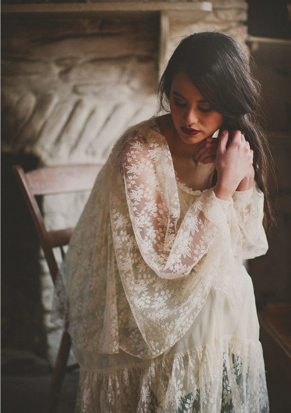 Rustic Vintage Lace Irish Gown