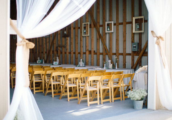 Tulle Draped Rustic Ceremony