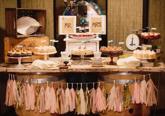 Pink and Gold Confetti System Vintage Dessert Bar