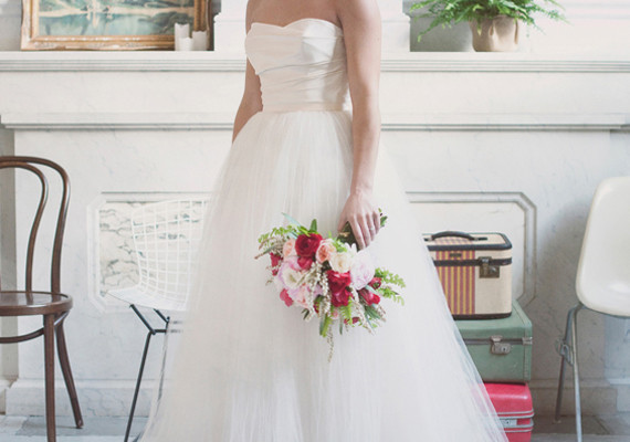Amsale Strapless Ball Gown
