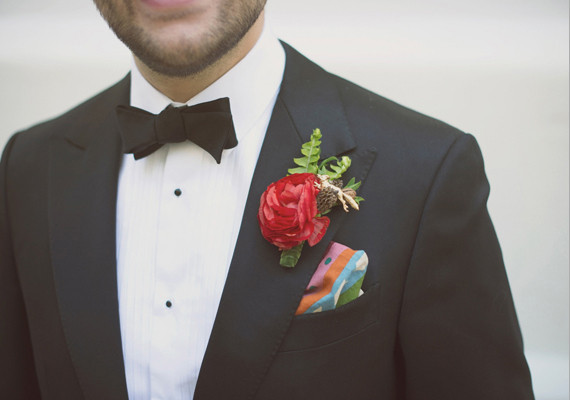 Black Tux with Colorful Michael James Milton Pocket Square